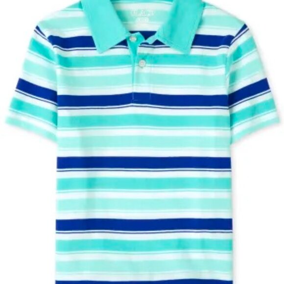 The Children's Place Other - 2/$25! Gently Used The Children's Place Boys L 10/12 Blue Stripe Polo Shirt